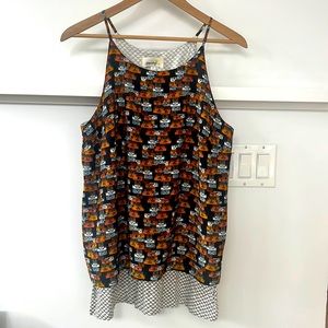 Anthropologie Porridge Suitcase Patterned Layered Top